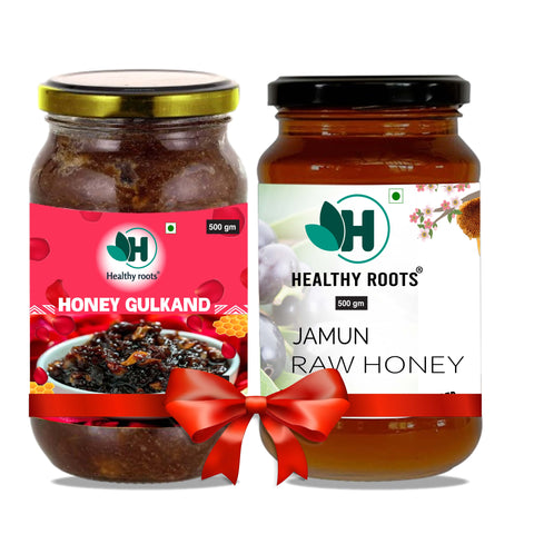 Gulkand Honey 500g and Jamun Honey 500g Combo – Healthy Roots