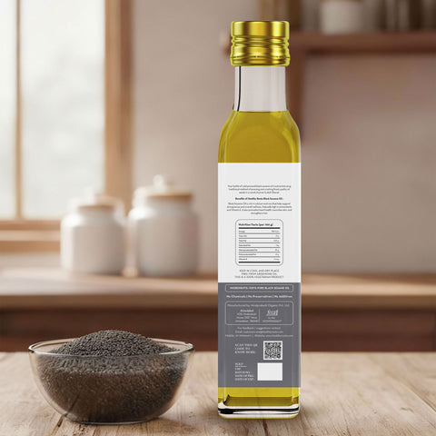 Cold Pressed Black Sesame (Gingelly) Oil – Pure Black Til for Hair Care