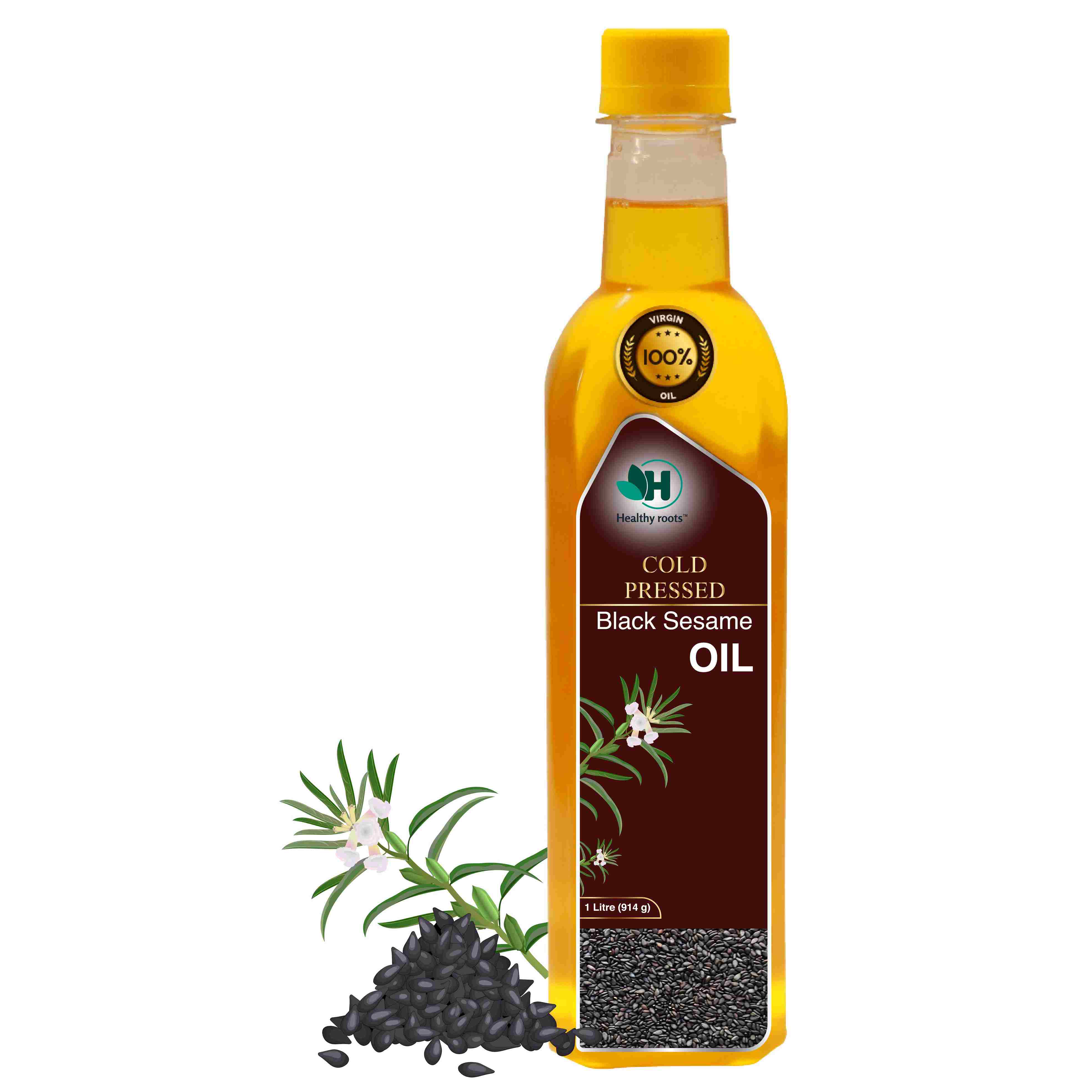 Black Sesame Oil, Cold Pressed