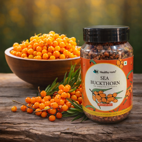 Sea Buckthorn Berries (Sun-Dried) | Rich in Vitamin C, Omega 3-6-7-9 & Antioxidants | 100g