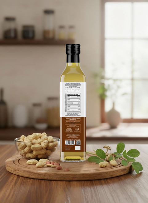 Cold Pressed Groundnut or Peanut Oil – Pure, Natural, & Organic