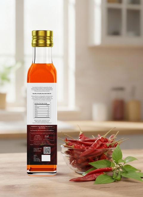 Red Chilli Oil | Cold Pressed Sunflower Oil Infused with Premium Red Chillies