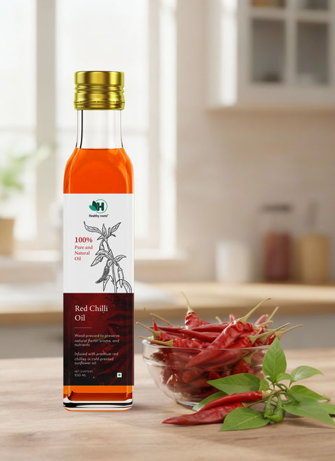 Red Chilli Oil | Cold Pressed Sunflower Oil Infused with Premium Red Chillies
