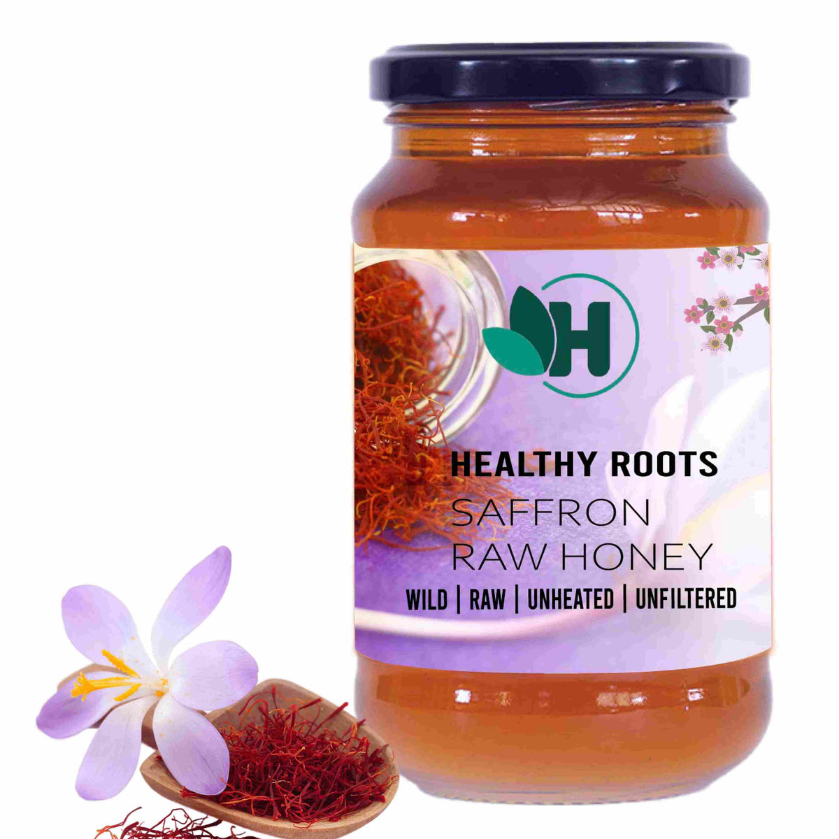 Saffron Roots Riyadh Saffron Honey | 100% Authentic and Natural Kesar Honey – Healthyroots