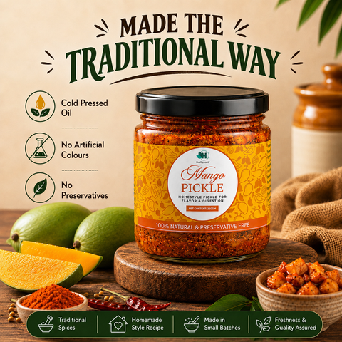 Mango Pickle | Traditional Aam Ka Achar | Tangy & Spicy | 220g
